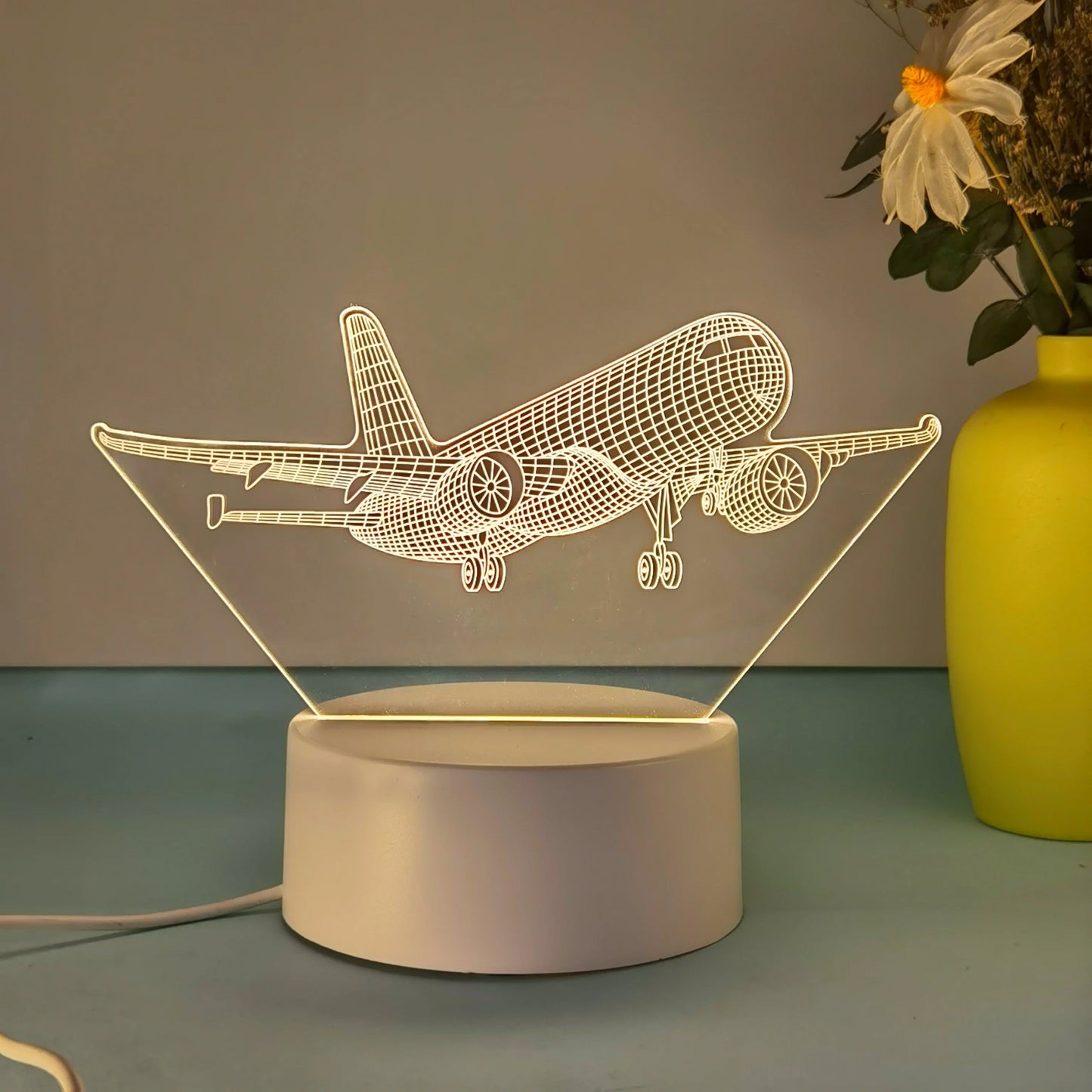 3D Aircraft Night Light — USB Table Lamp for Aviation Enthusiasts