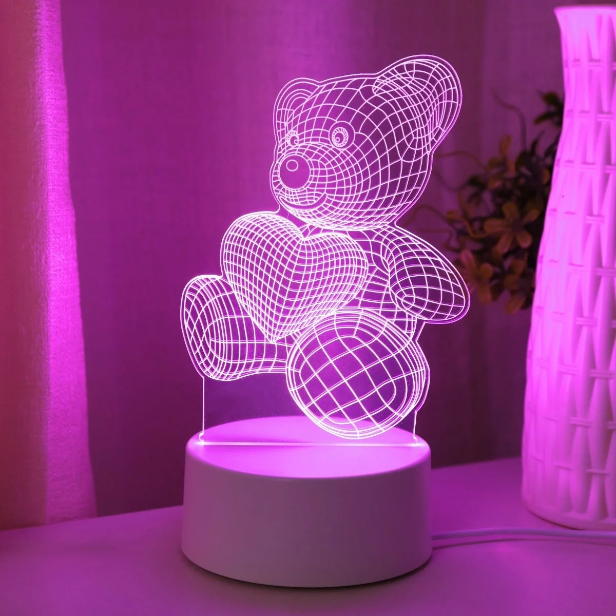 3D Bear Night Light — Cozy USB LED Lamp for Bedrooms, Décor & Gift Giving