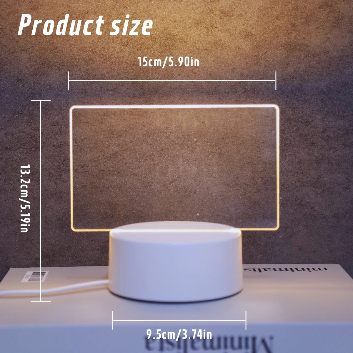 Acrylic LED Message Board Night Light – Erasable Writing Panel & Creative Bedside Lamp