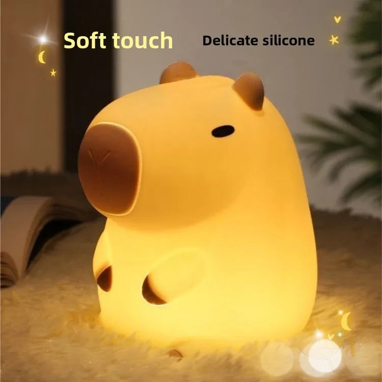 Capybara Night Light — Soft Silicone Ambient Lamp for Cozy Home Spaces