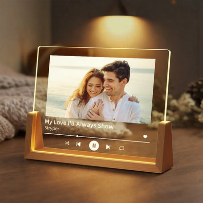 Personalized Photo Music Night Light — Custom Acrylic Lamp with Photo & Song