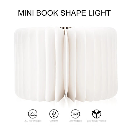 LED Wooden Book Lamp — Foldable 3-Color Bedside Light for Kids & Home