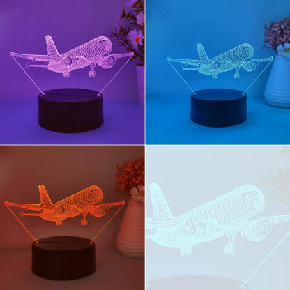 3D Aircraft Night Light — USB Table Lamp for Aviation Enthusiasts