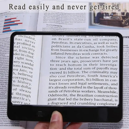 Full-Page LED Reading Magnifier — 3X Lightweight Magnifying Sheet for Comfortable Reading