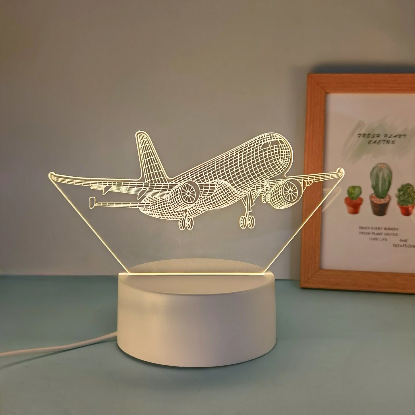 3D Aircraft Night Light — USB Table Lamp for Aviation Enthusiasts