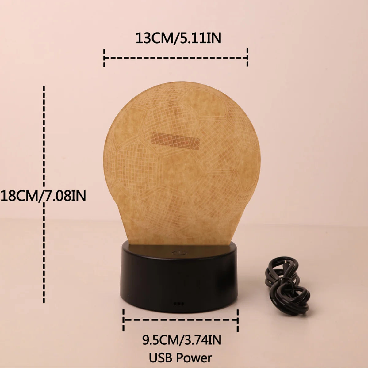 3D Football Night Light — USB-Powered Table Lamp for Sports Fans