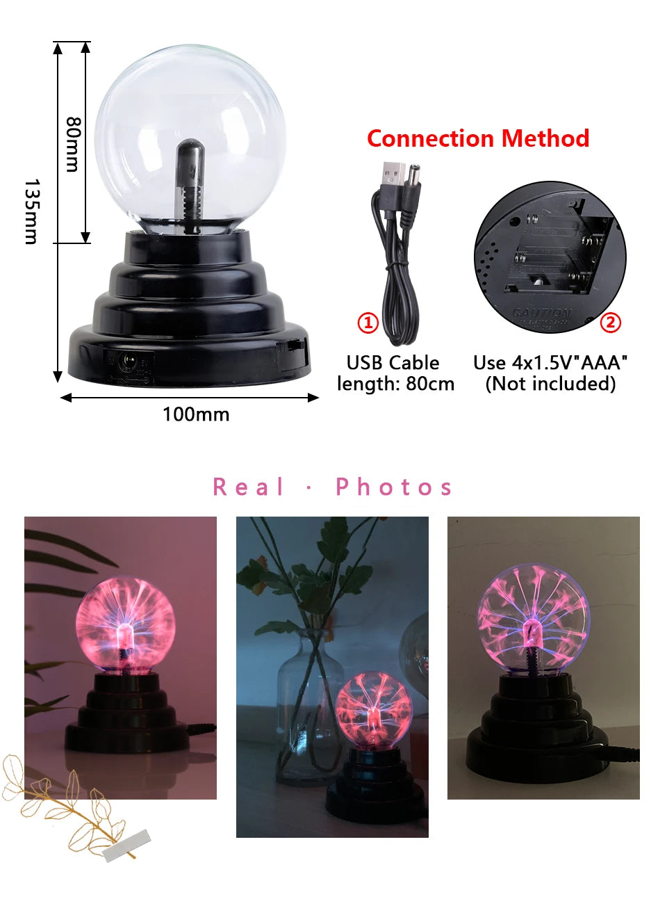 Magic Crystal Plasma Ball Lamp — LED Night Light for Kids & Home Decor