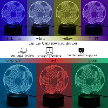 3D Football Night Light — USB-Powered Table Lamp for Sports Fans