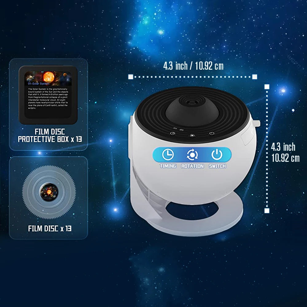 Galaxy Star Projector Night Light — 13-in-1 HD Planetarium Experience
