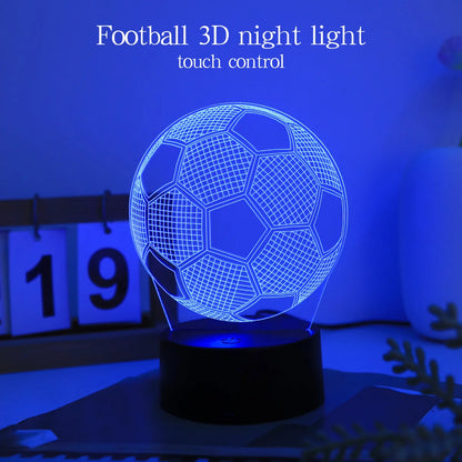 3D Football Night Light — USB-Powered Table Lamp for Sports Fans