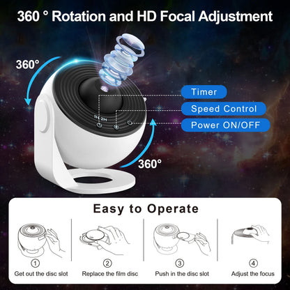 Galaxy Star Projector Night Light — 13-in-1 HD Planetarium Experience