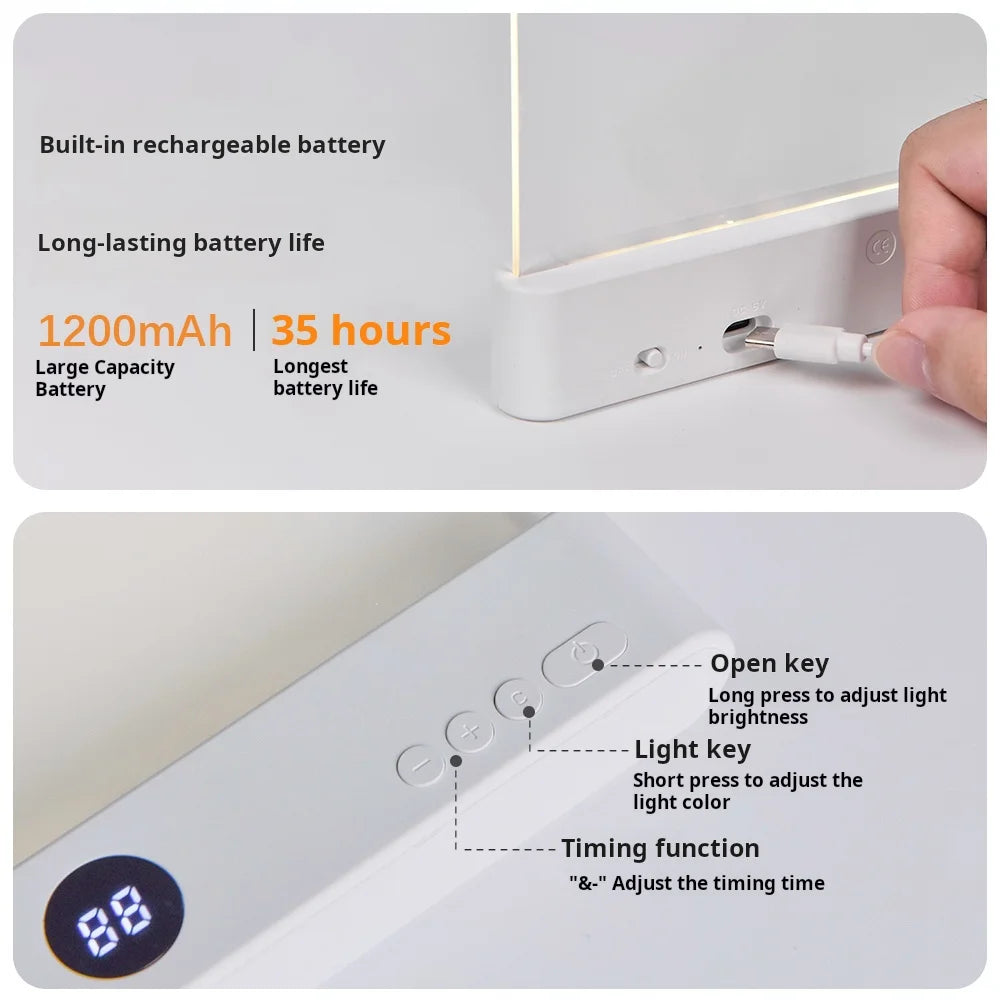F17 Flat-Panel Reading Light — Soft LED Night Lamp for Bedside & Nighttime Reading