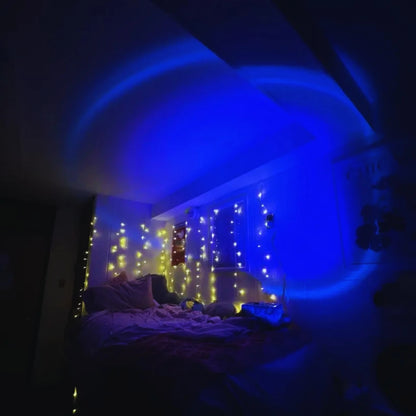 USB Sunset Projection Lamp — Ambient Night Light for Home & Relaxation