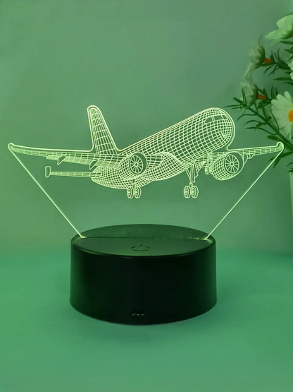 3D Aircraft Night Light — USB Table Lamp for Aviation Enthusiasts