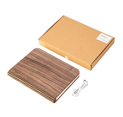LED Wooden Book Lamp — Foldable 3-Color Bedside Light for Kids & Home