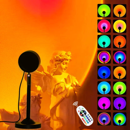 USB Sunset Projection Lamp — Ambient Night Light for Home & Relaxation