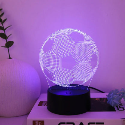 3D Football Night Light — USB-Powered Table Lamp for Sports Fans