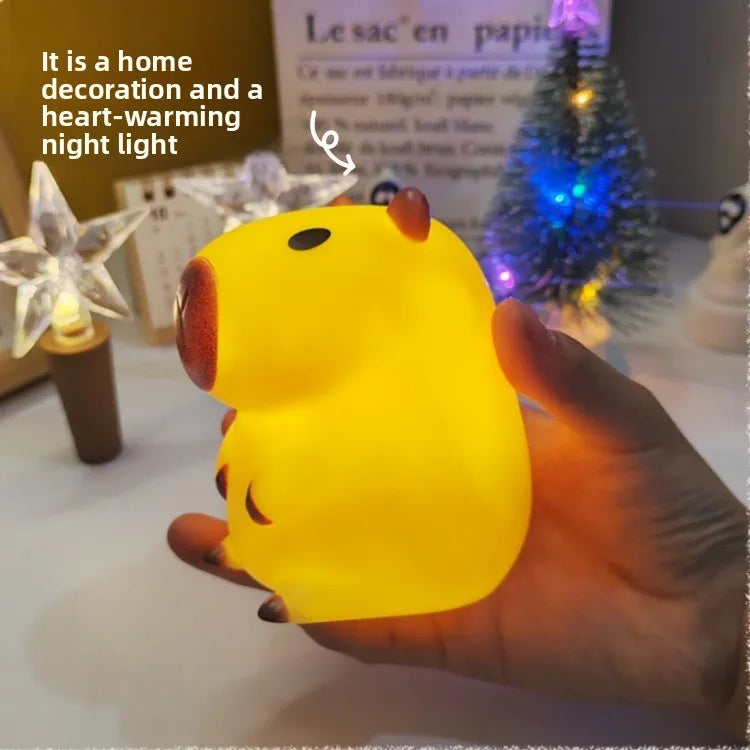 Capybara Night Light — Soft Silicone Ambient Lamp for Cozy Home Spaces