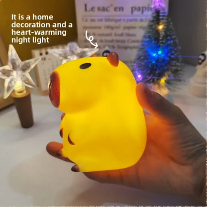 Capybara Night Light — Soft Silicone Ambient Lamp for Cozy Home Spaces