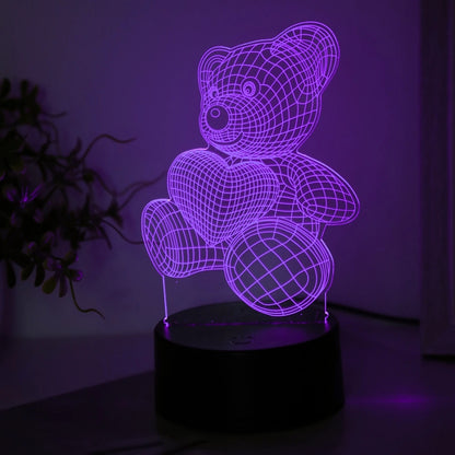3D Bear Night Light — Cozy USB LED Lamp for Bedrooms, Décor & Gift Giving