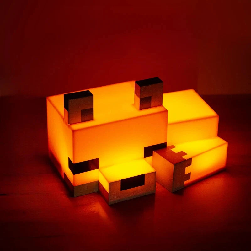 Pixel Fox Night Light — Soft Orange Glow LED Lamp for Gaming Rooms & Cozy Bedrooms