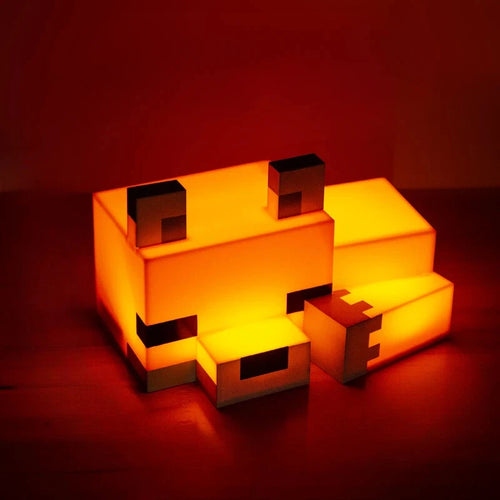 Pixel Fox Night Light — Soft Orange Glow LED Lamp for Gaming Rooms & Cozy Bedrooms